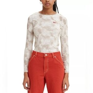 Levi's Rib-Knit Honey Tie Dye Long Sleeve Logo Tee Small - New With Tags